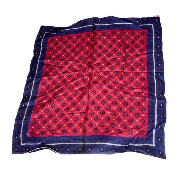 Sally Lee 50s 60s Silk Hand Rolled Japan 16" x 17" Vintage Handkerchief Hankie - Picture 2 of 6